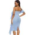 Sexy Bodycon Party Dress Celebrity Evening Ruffle Date Dinner Blue Girl Prom Dresses